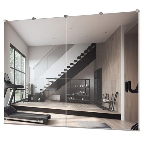 keonjinn Full Length Rectangle Wall Mirror Home Gym Mirror Dance Studio Mirror Tempered Glass Mirror & Reviews | Wayfair Dance Studio Mirror, Mirror Home Gym, Gym Mirror Wall, Home Gym Mirror, Posture Alignment, Mirror Dance, Studio Mirror, Home Gym Mirrors, Gym Mirror