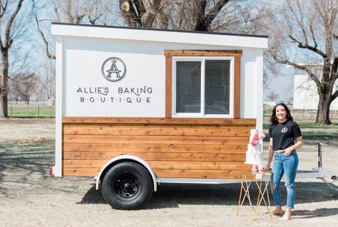 Homemade Food Trailer, Small Food Truck Design, Rustic Food Truck Design, Cargo Trailer Food Truck, Farmhouse Food Truck, Concession Trailer Ideas Design, Campers Turned Into Food Trucks, Upscale Food Truck, Cookie Truck Business