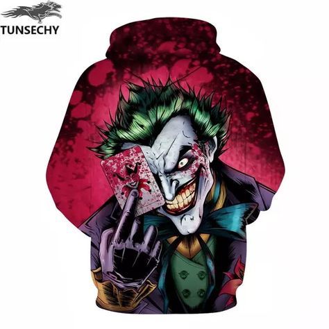 Joker Print, Horror Clown, Streetwear For Men, Printed Hoodies Sweatshirts, Joaquin Phoenix, The Joker, Red Hoodie, Fall Jackets, Pullover Men