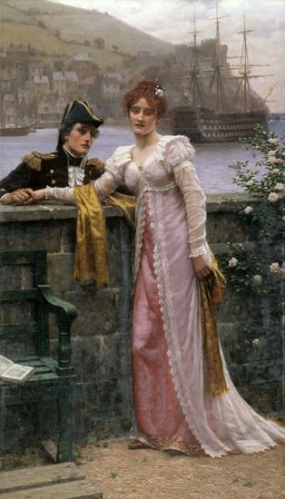 Adieu - Sir Edmund Blair Leighton Edmund Blair Leighton, Pre Raphaelite Art, Manchester Art, Romantic Paintings, Pre Raphaelite, Victorian Art, Romantic Art, Classical Art, Jane Austen