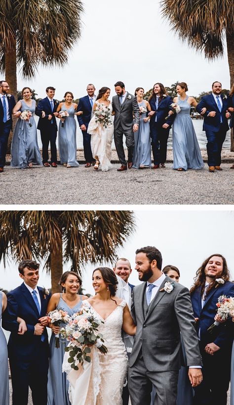 Gray And Navy Blue Groomsmen Attire, Navy Blue And Gray Tuxedo Wedding, Grooms Party Suits, Light And Dark Blue Wedding Theme, Navy Blue And Grey Tuxedo Wedding, Steel Blue And Navy Wedding Party, Groomsmen In Navy Blue, Groomsmen Attire Navy And Grey, Blue Suit Bridal Party