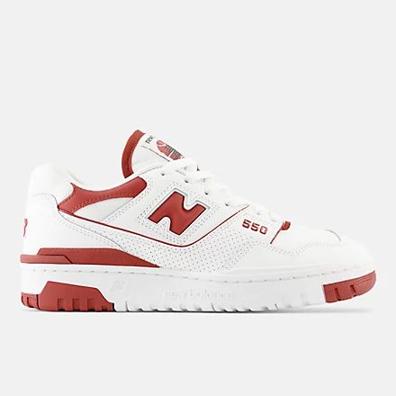 New Balance Shoes Red, Red New Balance 550, White And Red Shoes, New Balance 550 Red, Red Sneakers Women, White And Red Sneakers, Red And White Shoes, Red And White Sneakers, Red New Balance