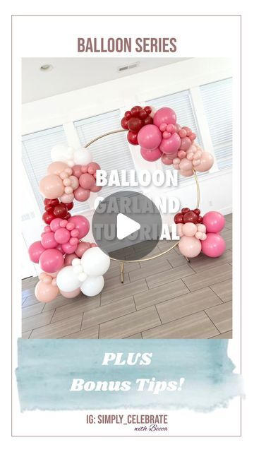 21K views · 1.3K likes | Becca Mansfield | Party Planner 🎉 on Instagram: "Balloon Garland TIPS 🎀  🎊 **Giveaway Closed** —— How to DIY balloons like a professional:  TIP 1️⃣ When you inflate balloons for a garland,  think “APPLES,” not pears. Round balloons sit tighter in a cluster and look so much better!  Press down on the balloon as you let some air out to create a round shape,  OR roll it on a surface as you let a little air out to make it round. 🍎🍎  TIP 2️⃣ Alternate method for tying clusters together: If it’s difficult to tie a neck in a cluster to another neck from the next cluster, use a 260 balloon to tie them together.  It will be MUCH easier to tie your balloons together if you don’t overinflate them. High quality balloons will be much easier to tie, stretch and maneuver. 💪 Balloon Garland On Round Arch, Balloon Hoop Diy, Round Balloon Arch Ideas, Round Balloon Garland, Balloon Clusters Diy, Balloon Garland Tips, Balloon Garland Tutorial, Balloon Tips, Ballon Diy