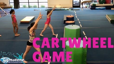 Gemstone Gymnastics Cartwheel Game - YouTube Cartwheel Drills For Beginners, Gymnastics Games For Kids, Beginner Gymnastics Drills, Preschool Gymnastics Games, Gymnastics Cartwheel, Gymnastics Stations, Gymnastics Preschool, Preschool Gymnastics Lesson Plans, Gymnastics Games