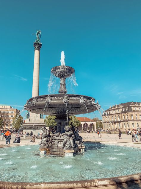 #stuttgart #fountain #germany Stuggart Germany, Europe Bucket List, Public Space Design, Stuttgart Germany, Saved Pins, Bucket List Destinations, City Trip, Public Space, Space Design