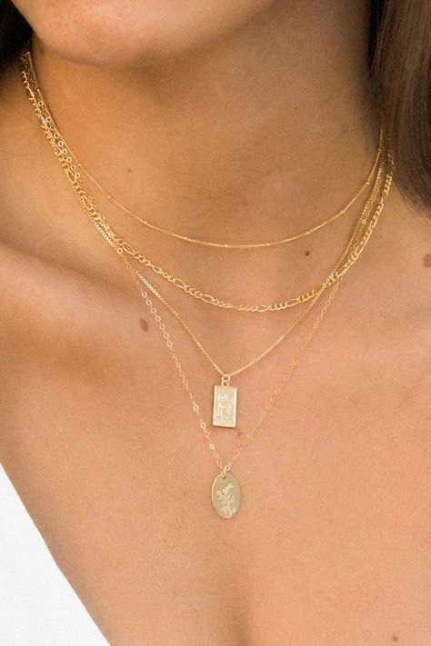 Minimal, chic, and trendy pendants are available at Simple & Dainty! The Rectangle Traveler’s Necklace is a dainty layering necklace, perfect for layering with the Birth Flower Necklace and Satellite Necklace. Available in gold or silver finish. Length: 16” + 2” extender. Grab your waterproof, tarnish resistant, and sensitive skin friendly jewelry at Simple & Dainty today, all at the prices you need.  ... more Simplistic Jewelry Aesthetic, Simple Necklace Stack, Dainty Necklace Stack, Dainty Gold Necklace Layered, Trendy Pendants, Satellite Necklace, Simplistic Jewelry, Dream Accessories, Dainty Necklace Layered