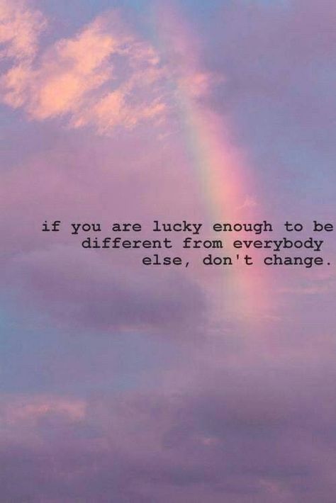 If you are lucky enough to be different from everyone else, DON'T CHANGE Inspirational Lyrics, Different Quotes, Positive Words, Jewelry Pendant, A Quote, Attitude Quotes, Famous Quotes, Meaningful Quotes, True Quotes