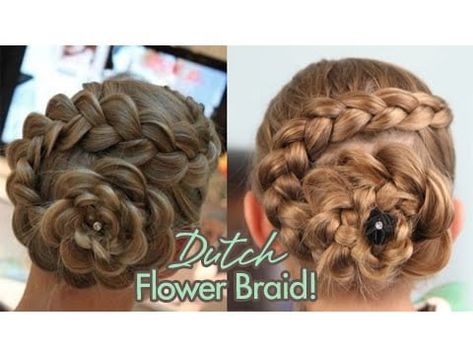 Dutch Flower Braid Rose Bun Hairstyle, Long Hair Formal Hairstyles, Hairstyles For Long Hair Formal, Dutch Flower Braid, Flower Braid, Bridesmaid Hair Braid, Bridesmaid Hair Side, Formal Hairstyles Updo, Rose Bun