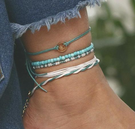 Foot Bracelet, Daily Wear Jewellery, Multicolor Jewelry, Beaded Ankle, Summer Anklets, Ankle Jewelry, Beach Anklets, Ankle Chain, Casual Jewelry