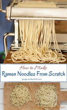 Learn to make homemade ramen noodles from scratch (tip: a pasta machine makes easy work of this recipe!) Ramen Noodles From Scratch, Make Ramen Noodles, Noodles From Scratch, Homemade Ramen Noodles, Noodle Recipes Homemade, Pasta Dough Recipes, Resep Pasta, Homemade Pasta Recipe, How To Make Ramen