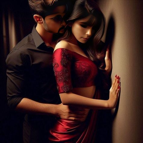 Romantic Pic Couple, Cute Couple Goal Romantic, Night Couple Romance, Romantic Couple Pic, Kiss Picture Couple, Indian Romance, Hijab Abaya, Cute Love Photos, Indian Couple