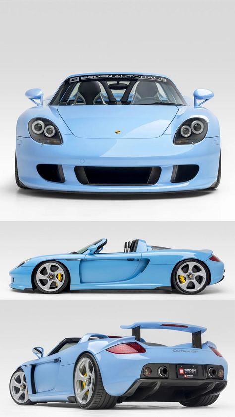 Baby Blue Porsche Carrera GT anyone?🔥#supercarsbuzz 📸Photos Credits: @iamted7 @boden_autohaus Mexico Blue Porsche, Porsche Carrera Gt Aesthetic, Porsche Gt3 Rs Blue, Blue Cars Aesthetic, Baby Blue Porsche, Small Sports Cars, Blue Porsche, Porsche Boxter, Porsche Colors