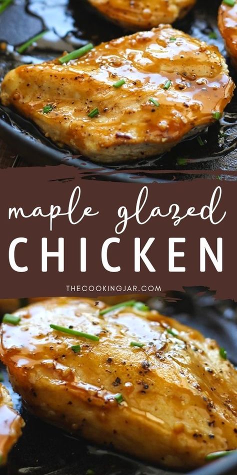 Maple Glaze For Chicken, Sweet Glazed Chicken, Sweet Glaze For Chicken, Glazed Chicken Crockpot Recipes, Whiskey Glazed Chicken, Maple Butter Chicken, Maple Bbq Chicken, Glaze For Grilled Chicken, Maple Bacon Glazed Chicken