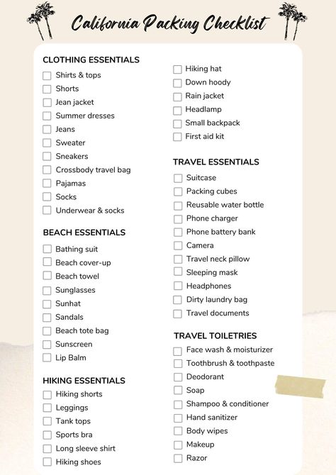 Packing List For California Summer, Packing List For Los Angeles, California Trip Packing List, California In April Outfits, What To Pack For Los Angeles, California January Outfits, Packing List For California, California Trip Outfits, Los Angeles Packing List