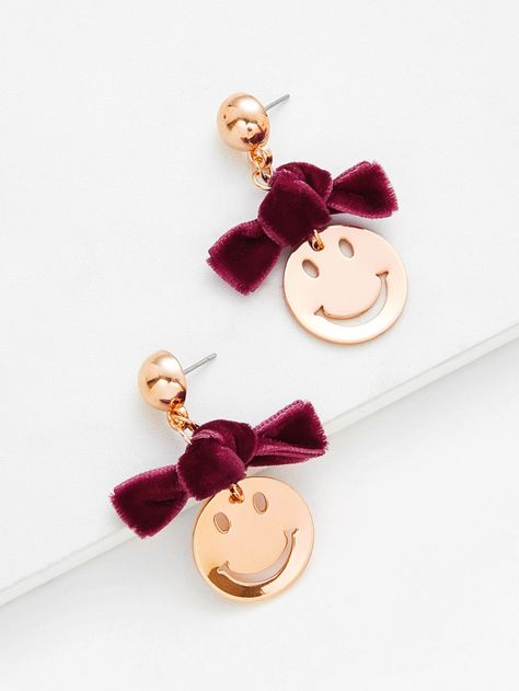 Knot & Hollow Emoji Design Drop Earrings -SheIn(Sheinside) Emoji Earrings, Earrings Shein, Emoji Design, The Knot, Jewelry Designs, Colorful Fashion, Fashion Ideas, Smiley, Knot