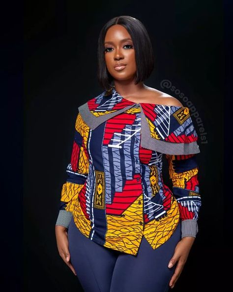 African Tops For Women, Kitenge Designs, African Blouses, African Tops, African Print Tops, African Inspired Clothing, African Print Dress Designs, African Fashion Ankara, African Fashion Modern