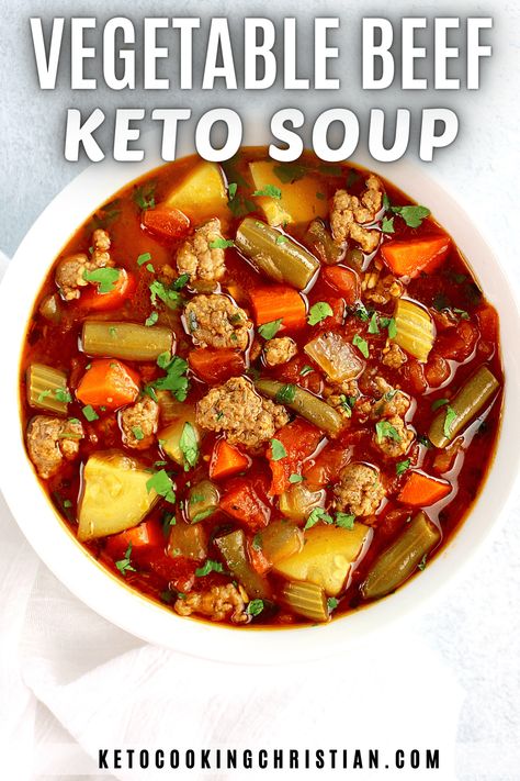 Vegetable Beef Soup Keto, Keto Beef Vegetable Soup Recipe, Vegetable Soup For Diabetics, Keto Veggie Beef Soup, Keto Vegetables Soup, Keto Hamburger Vegetable Soup, Low Carb Beef Vegetable Soup, Healthy Beef Vegetable Soup, Keto Veg Beef Soup