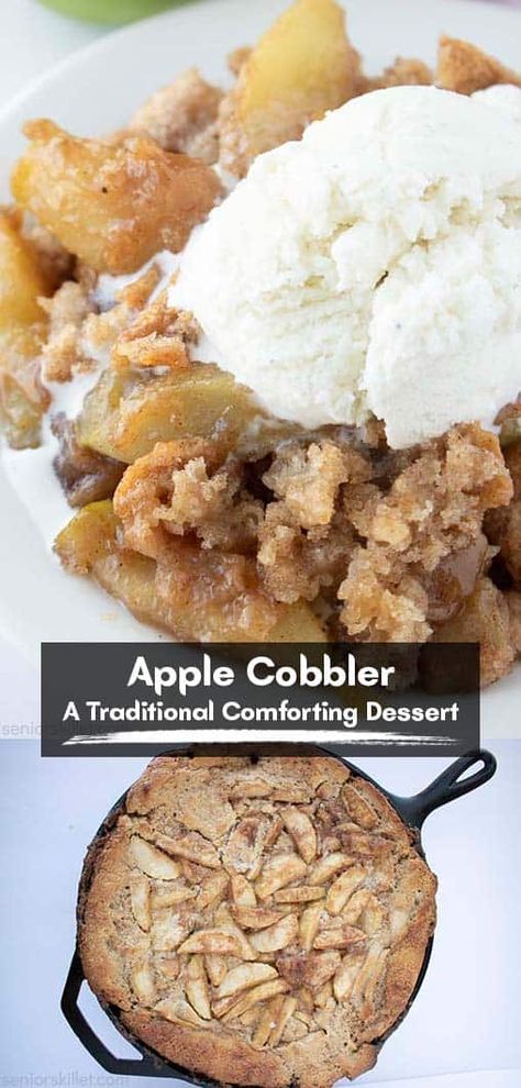 Cast Iron Skillet Apple Cobbler, Cast Iron Apple Recipes, Cast Iron Skillet Cobbler Recipes, Apple Crisp In Cast Iron Skillet, Cast Iron Apple Crumble, Apple Skillet Dessert, Apple Cast Iron Dessert, Cast Iron Skillet Cobbler, Cast Iron Skillet Apple Crisp