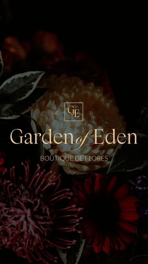 Nature Inspired Graphic Design, Floral Branding Design, Flower Branding Design, Nature Inspired Branding, Garden Of Eden Aesthetic, Luxury Design Graphic, Eden Logo, Eden Aesthetic, Garden Branding