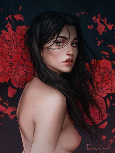 American Money, Female Artwork, Nude Artwork, Corel Painter, Long Black Hair, Princess Art, Fantasy Artist, Female Character Design, Character Portraits