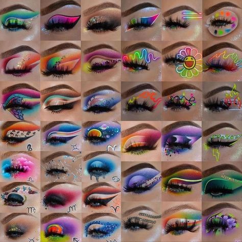 Eye Makeup Colorful, Disney Eye Makeup, Crazy Eye Makeup, Eye Makeup Natural, Makeup Colorful, Drag Make-up, Pretty Eye Makeup, Flot Makeup, Cute Eye Makeup