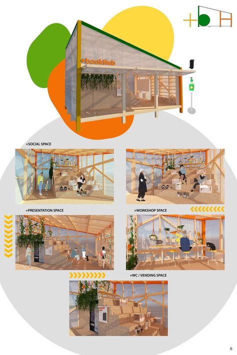 A compact library run by the community Community House Design, Community Living Space, Social Area Design, Outdoor Study Space, Pragmatic Utopia, Workshop Space Design, Social Space Design, Community Space Design, Bubble Diagram Architecture