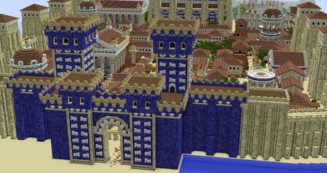 Desert city Minecraft Map Minecraft Ancient City Transformation, Minecraft Babylon, Minecraft Egyptian Builds, Ancient City Minecraft, Minecraft Mosque, Minecraft Ancient City, Hanging Garden Of Babylon, Garden Of Babylon, Minecraft Desert