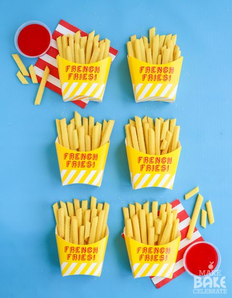 French Fry Cookies – April Fool’s Day! Dough Photography, Apricot Mayor, Special Cupcakes, Burger Party, Sugar Cookie Icing, April Fool, Burger Restaurant, Yummy Dessert, French Fry