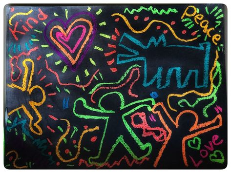 Neon Art Projects For Kids, Black Light Art Projects, Glow Art Projects, Oil Pastel Art On Black Paper, Neon Art Projects, Black Light Art Projects For Kids, Glow Gallery, Neon Pop Art, Blacklight Art