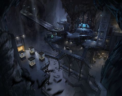 Batman Season 2 - Batcave, Gray Rogers on ArtStation at https://www.artstation.com/artwork/aKm12 Batcave Room, Batman Cave, Batman Facts, Batman Trilogy, Batman Batcave, Batman Concept Art, Batman Redesign, Garage Windows, Wayne Manor