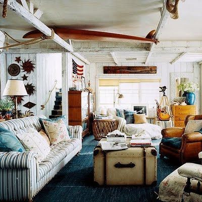 :: Americana Coastal Decor :: Deco Surf, Surf Shack, Beach Shack, Beach House Style, Style Deco, Nautical Home, Boho Home, Eclectic Home, Ralph Lauren Home