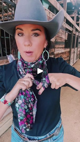 744K views · 19K reactions | Buckaroo Square Knot Tutorial | How to tie a Buckaroo Square Knot with your wild rag or silk scarf! This coal wildflower wild rag just restocked too! You can always find new styles on... | By Gilliland H&C Wild Rags | Facebook Square Knot Tutorial, Wild Rags Outfits, Scarf Hacks, Western Scarf, Tie Scarves, Knot Tutorial, Wild Rags, Neck Scarf Tying, Scarf Knots