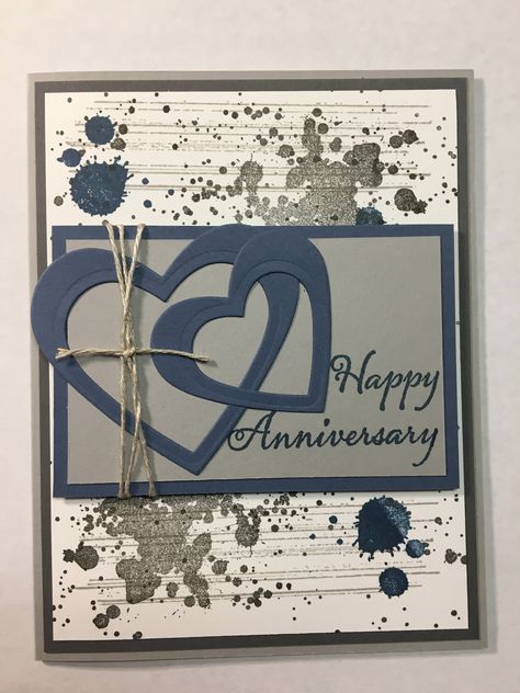 Happy Anniversary Homemade Cards, Anniversary Cards Handmade For Husband, 50th Wedding Anniversary Cards Handmade, Su Anniversary Cards, Stampin Up Anniversary Cards For Husband, Cricut Anniversary Cards, Husband Birthday Card Handmade, 25th Anniversary Cards Handmade, Diy Anniversary Cards For Couple