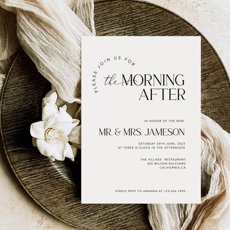 This Invitation Templates item by BestCelebrations has 45 favorites from Etsy shoppers. Ships from United States. Listed on 20 Aug, 2023 After Wedding Brunch Invitations, Day After Wedding Brunch Invitation, After Wedding Brunch Ideas, Brunch After Wedding, Morning After Wedding Brunch, Wedding Brunch Invitation, Post Wedding Brunch, Minimal Invitation, Post Wedding Brunch Invitations