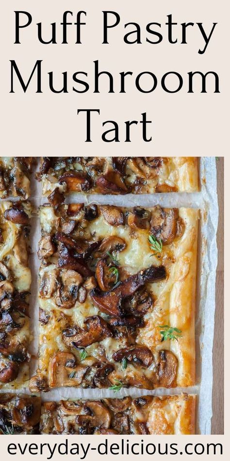 Puff Pastry Recipes Savory, Mushroom Tart, Pastry Appetizer, Mini Pizzas, Puff Pastry Recipes, Deilig Mat, Tart Recipes, Veggie Dishes, Mushroom Recipes