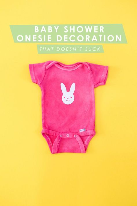 How to create a baby shower onesie decorating station that doesn't suck! No more puff paint messes that baby will never wear. These DIY onesie ideas are cute, modern, stylish, and mom will love them. Perfect baby shower party activity idea for guests and the mother to be. Baby Shower Onesie Decorating, Baby Onesie Template, Onesie Decorating Station, Onesie Station, Onesie Decorating, Baby Shower Planner, Decorating Diy, Puff Paint, Foto Baby