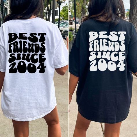 Best Friends Shirt Welcome to our shop!   Please note the models shown in the pictures are wearing 1 or 2 sizes up, if this is your desired look, please keep sizing in mind.   All styles shown feature Comfort Colors C1717 an ultra-soft pigment dyed shirt featuring a comfy relaxed feel with 100% Cotton. Other details   .: 100% ring-spun cotton .: Heavy fabric (6.1 oz/yd² (206.8 g/m .: Relaxed fit .: Sewn-in twill label If you need any helping placing an order, please message me and I will be more Best Friend Shirts Funny Matching, Matching Shirts For 4 Best Friends, Bff Tshirt Ideas, Bestie Tshirt Ideas, Matching Bestie Shirts, Bestie Shirt Ideas, Matching Tshirt Ideas Best Friends, Best Friend T Shirt Ideas, Best Friend Tshirt Ideas