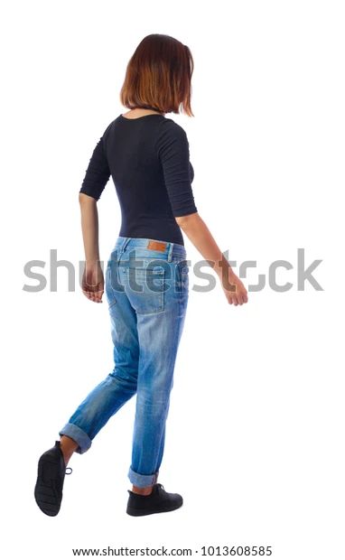 Back View Walking Woman Beautiful Blonde Stock Photo 1013608585 | Shutterstock Looking Over Shoulder, Side View Drawing, Walking Poses, Miss My Dog, Woman Stock Photo, Walking Women, Standing Poses, Girl Standing, Human Poses