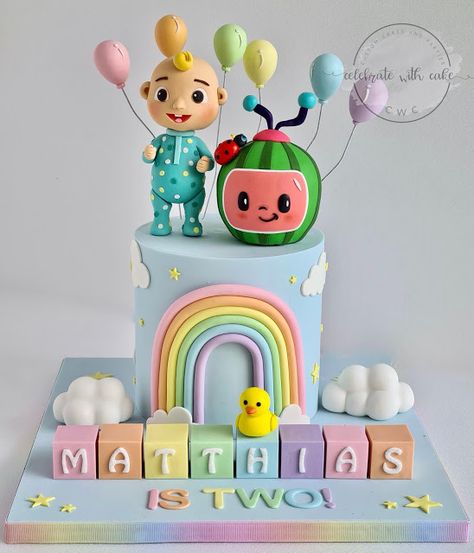 Cocomelon Theme Cupcakes, Cocomelon Pastel Cake, Coconelon Boy Cake, 2 Tier Cocomelon Themed Cake, Cocomelon Cake For Boys, Baby Boy Birthday Cake 2nd, Birthday Cake For Baby Girl 2nd, Cake Cocomelon Theme, Cocomelon Pastel Theme