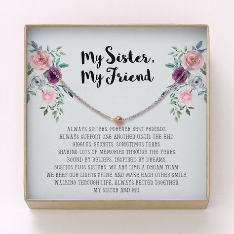 Wedding Wishes For Sister, Congrats On New Baby, Bride To Be Quotes, Sisters Necklace, Tiny Heart Necklace, Sister Birthday Quotes, Little Sister Gifts, Birthday Sister, Grad Cards