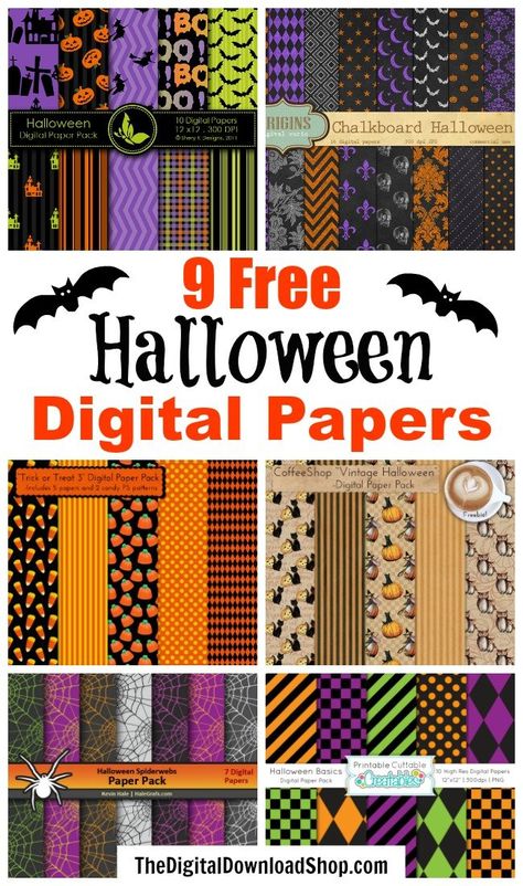 9 Free Halloween Digital Papers- If you're looking for free Halloween digital papers to use in your next project, you have to look at these! Some are licensed for commercial use! | free digital paper, Halloween backgrounds, Halloween patterns, #freePrintables #digitalPaper #Halloween #backgrounds #scrapbooking #graphicDesign #digitalPapers #DigitalDownloadShop Free Halloween Digital Paper, Free Printable Halloween Scrapbook Paper, Free Digital Paper Downloads, Halloween Patterns Printable, Digital Paper Free Download Printables, Digital Paper Free Download, Backgrounds Halloween, Digital Paper Freebie, Free Scrapbook Paper