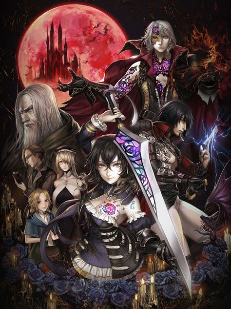 Illustration by Mana Ikeda from Bloodstained: Ritual of the Night #art #artwork #gaming #videogames #gamer #gameart #illustration Bloodstained Ritual Of The Night, Retro Games Poster, Castlevania Wallpaper, Night Art, Video Game Art, Video Games Artwork, Game Character, Dark Fantasy, Amazing Art