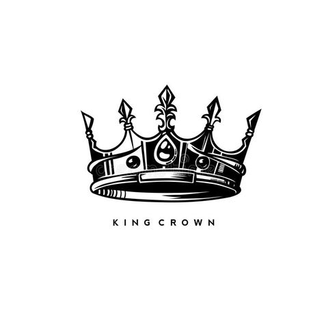 Simple kings crown vector illustration royalty free illustration Masculine Crown Tattoo, Crown King Tattoo Design, King Tattoo Men Crowns, King Crown Tattoo Men, King Crown Tattoo Design For Men, King Tattoo Men, Traditional Crown Tattoo, Kings Crown Tattoo, King Tattoo Design