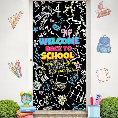 PRICES MAY VARY. ✏️Package Includes: You will receive a back to school door banner, the banner is an ideal choice for classroom decorations, the first day of school, and so on. Back to school door cover decorations can create a good atmosphere ☘️Giant Size: This back to school banner has a size of 70.8x35.4 Inches which is large enough to be noticed from a distance and will grab everyone's attention, and welcome back to school door banner can create an engaging atmosphere to greet students 💛Qua Welcome Back To School Door, School Nurse Office Door, Decoration Back To School, Welcome Back To School Banner, Back To School Door, Back To School Banner, Teacher Door Sign, School Nurse Office, Teacher Door Signs