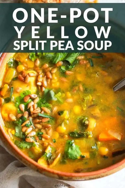 Yellow Split Pea Recipe, Yellow Split Pea, Yellow Split Pea Soup, Split Pea Soup Recipe, Yellow Split Peas, Vegetarian Meal Prep, Seasonal Fruit, Split Pea Soup, Vegan Soup Recipes