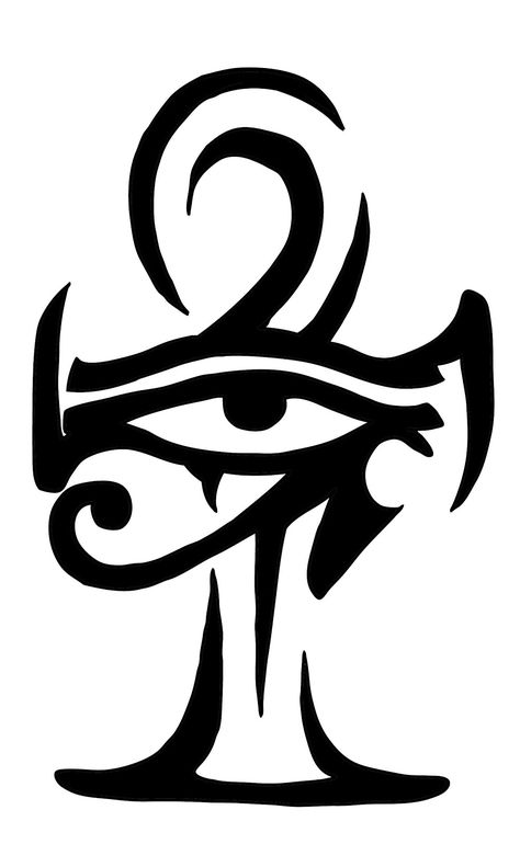 Egyptian Eye & Ankh Egyptian Eye Tattoos, Ankh Tattoo, Horus Tattoo, Anubis Tattoo, Egyptian Eye, Egypt Tattoo, Egyptian Tattoo, Egyptian Symbols, Egyptian Goddess