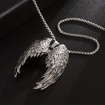 Metal Angel Wings, Chunky Stone Necklace, Ali D'angelo, Angel Wings Pendant, Chain Link Necklace Silver, Wings Pendant, Silver Angel Wings, Angel Jewelry, Angel Wing Pendant