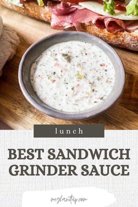 Need some lunch ideas that are both easy and tasty? Try incorporating Grinder Sauce into your sandwich recipes for a flavor boost that will leave you satisfied all day long. Italian Sandwich Sauce, Grinder Sauce Recipe, Grinders Sandwiches Recipe, Panini Sauce Recipes, Sandwich Sauce Ideas, Sandwich Dipping Sauce, Grinders Sandwiches, Sandwich Sauce Recipes, Grinder Sauce