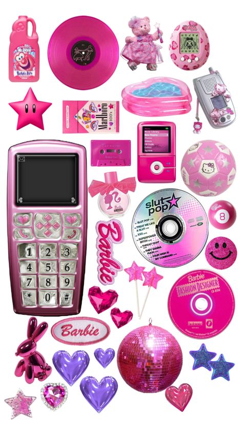 Pink Stickers For Journal, Y2k Inspo Board, Mcbling Stickers, Y2k Printable Stickers, 2000s Aesthetic Stickers, Y2k Pink Symbols, 90s Aesthetic Stickers, Y2k Stickers Printable, Barbie Stickers Printable