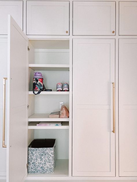 One of my favorite home renovation projects to date has been adding custom built in lockers for the kids in our art room! Built In Lockers, Space Room, Renovation Project, Life Savers, Custom Build, Art Room, Home Renovation, Lockers, Tall Cabinet Storage